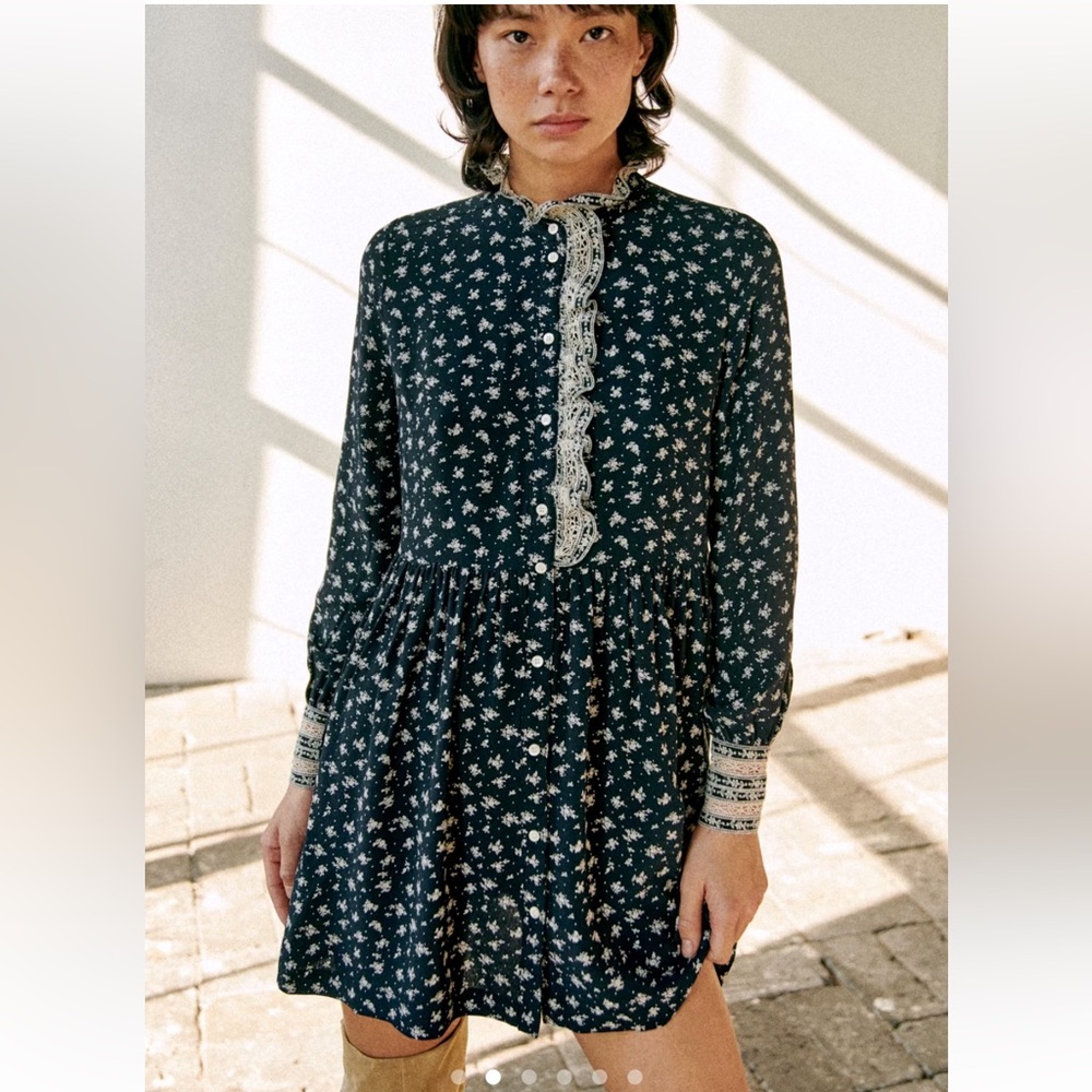 Sezane Astrid Dress - Sézane X Sea Ny Small Navy Floral Print - Size 2